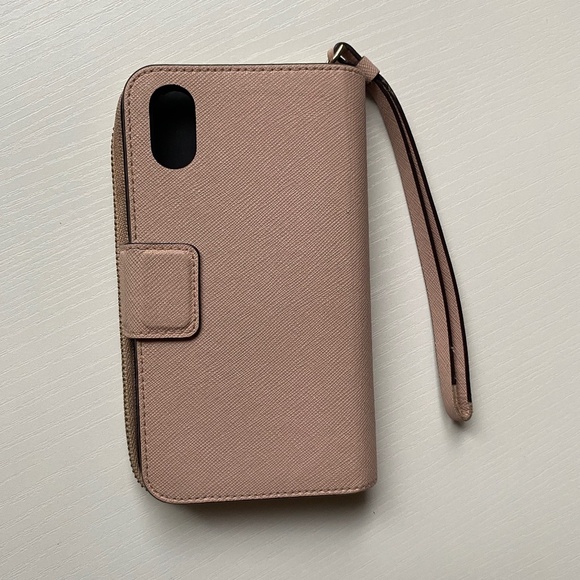 Kate Spade Cameron iPhone X/XS Wristlet Case Saffiano Leather Pale Pink - Picture 4 of 9